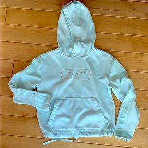 Girls mint green Nike Dri-Fit hoodie.